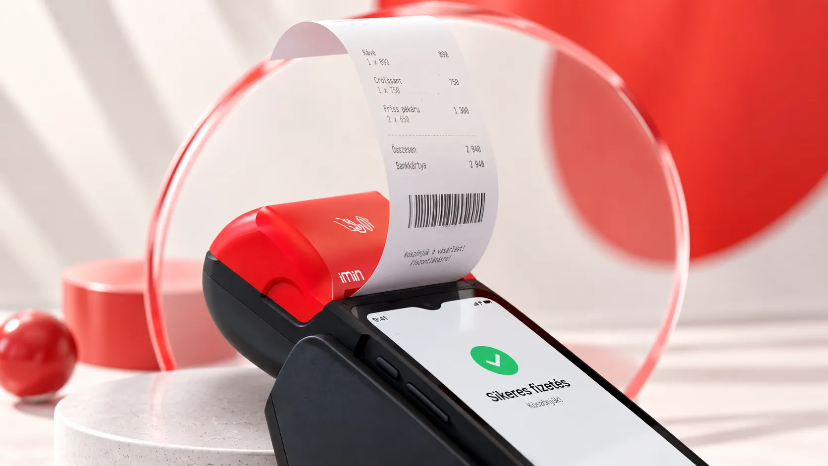 Paynance POS terminál közelről